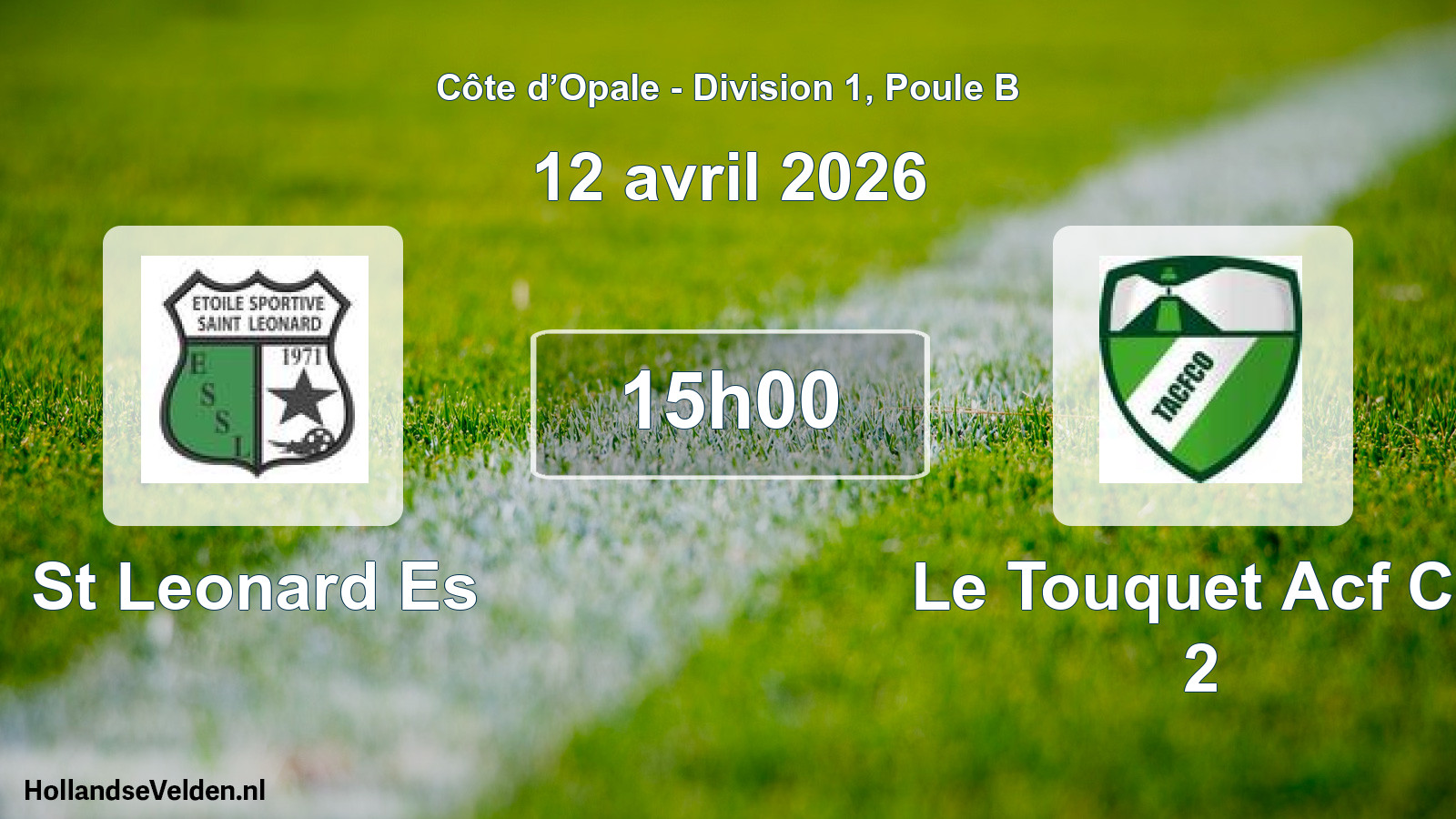 Match programmé: St Leonard Es - Le Touquet Acf Co 2 (12 avril 2026)