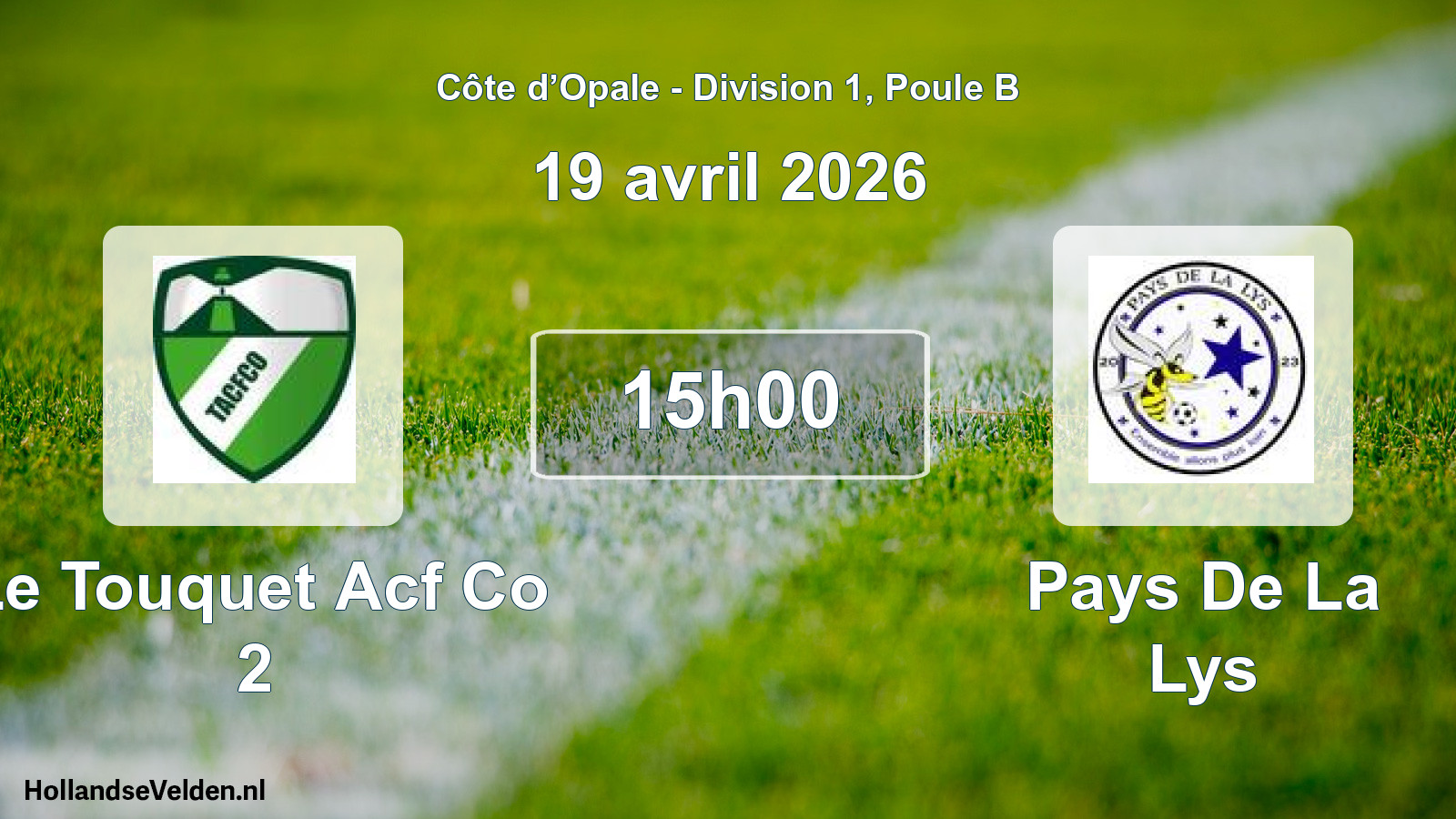 Match programmé: Le Touquet Acf Co 2 - Pays De La Lys (19 avril 2026)