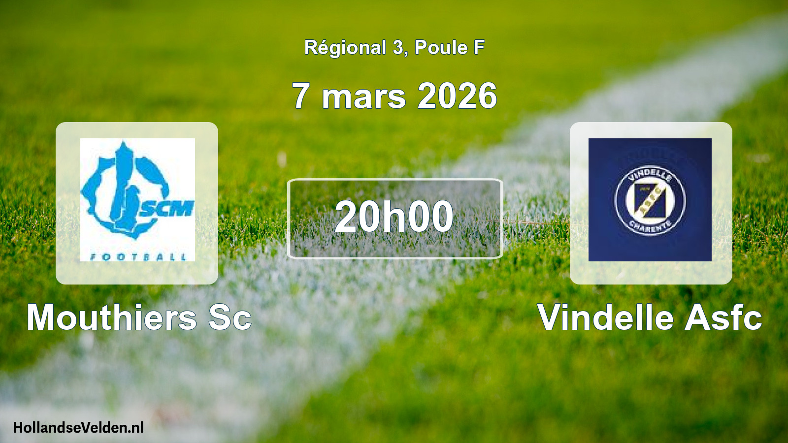Geplande wedstrijd: Mouthiers Sc - Vindelle Asfc (7 mars 2026)