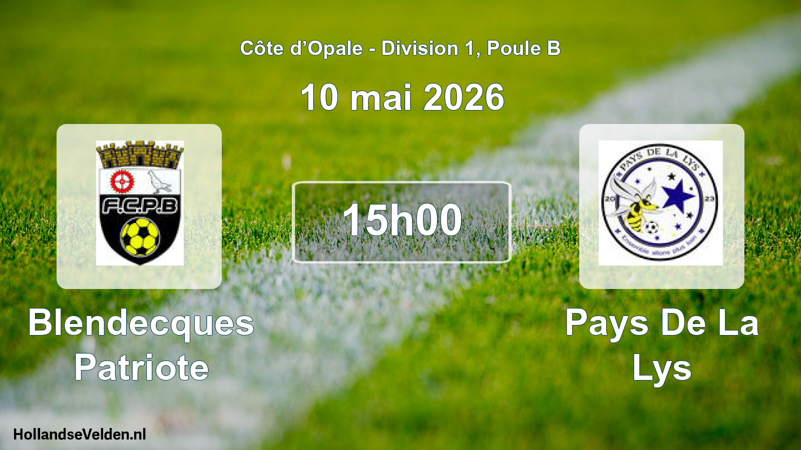 Match programmé: Blendecques Patriote - Pays De La Lys (10 mai 2026)