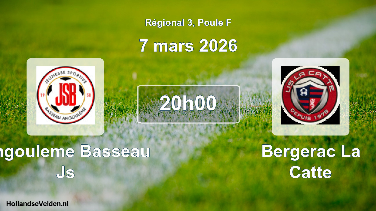 Geplande wedstrijd: Angouleme Basseau Js - Bergerac La Catte (7 mars 2026)