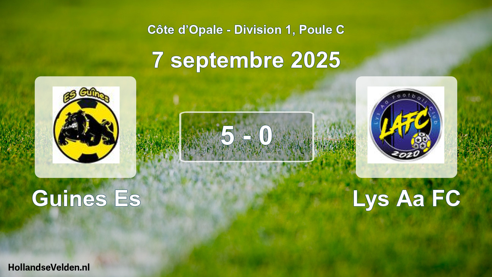 Match joué: Guines Es - Lys Aa FC 5 - 0 (7 septembre 2025)
