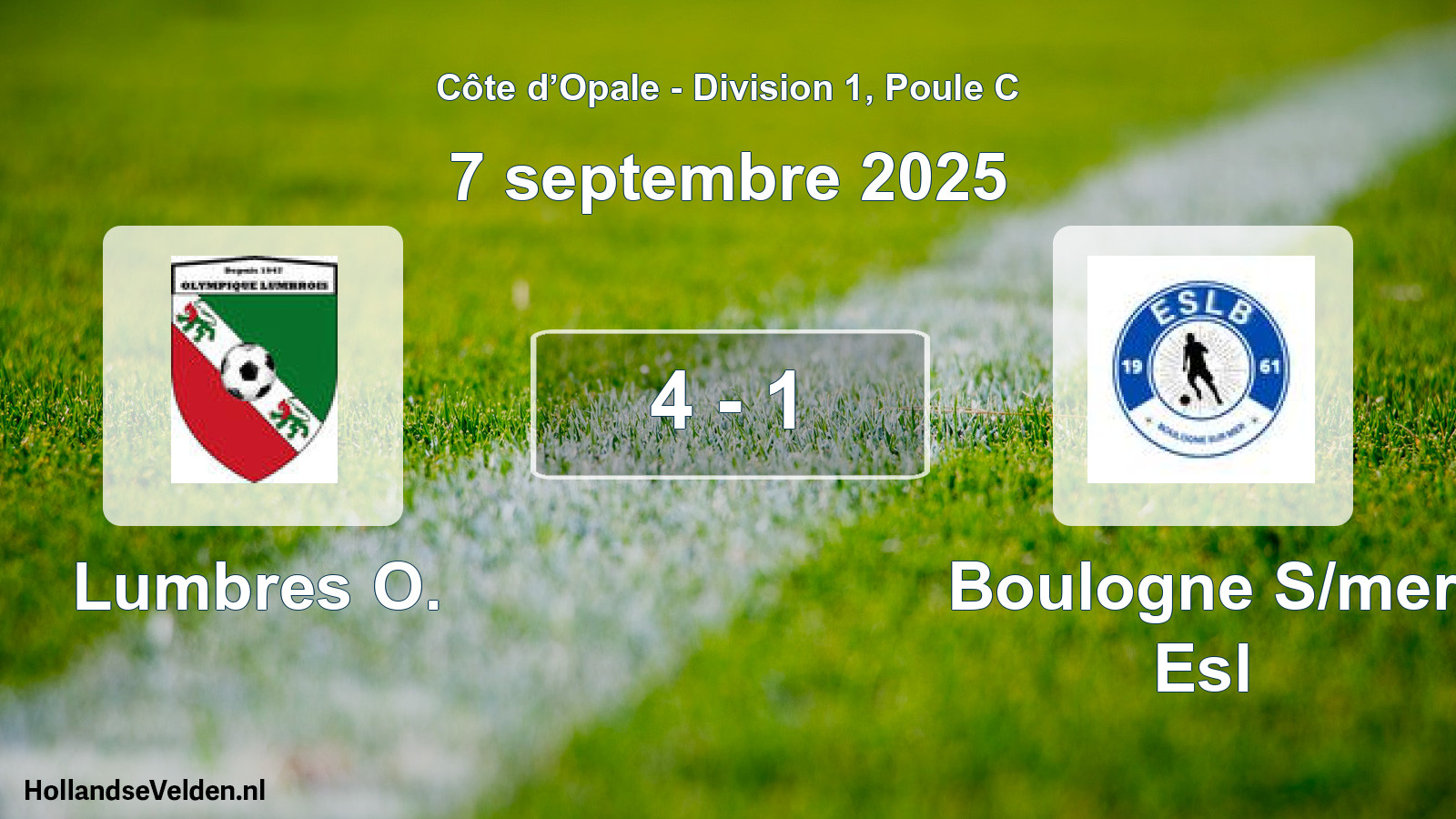 Match joué: Lumbres O. - Boulogne S/mer Esl 4 - 1 (7 septembre 2025)