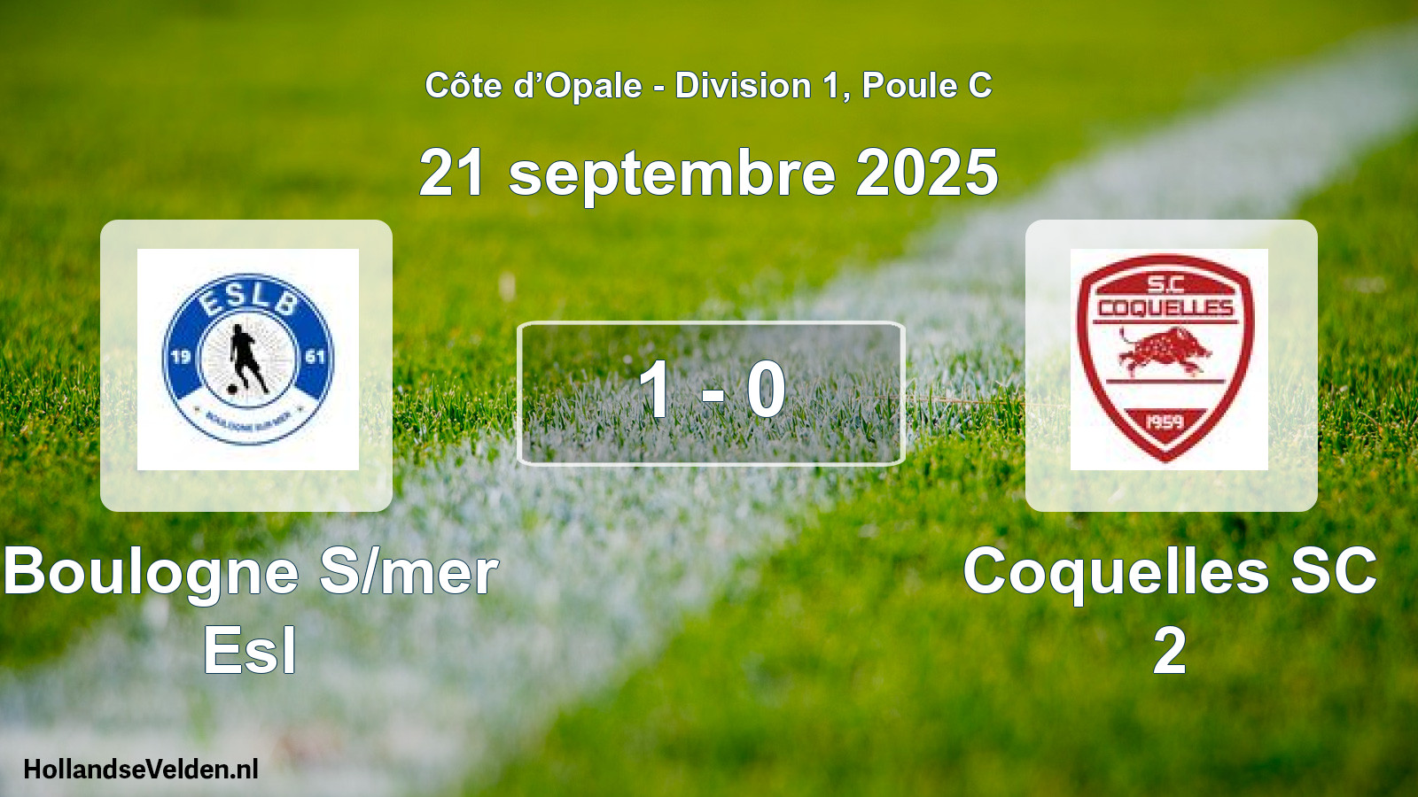 Match joué: Boulogne S/mer Esl - Coquelles SC 2 1 - 0 (21 septembre 2025)