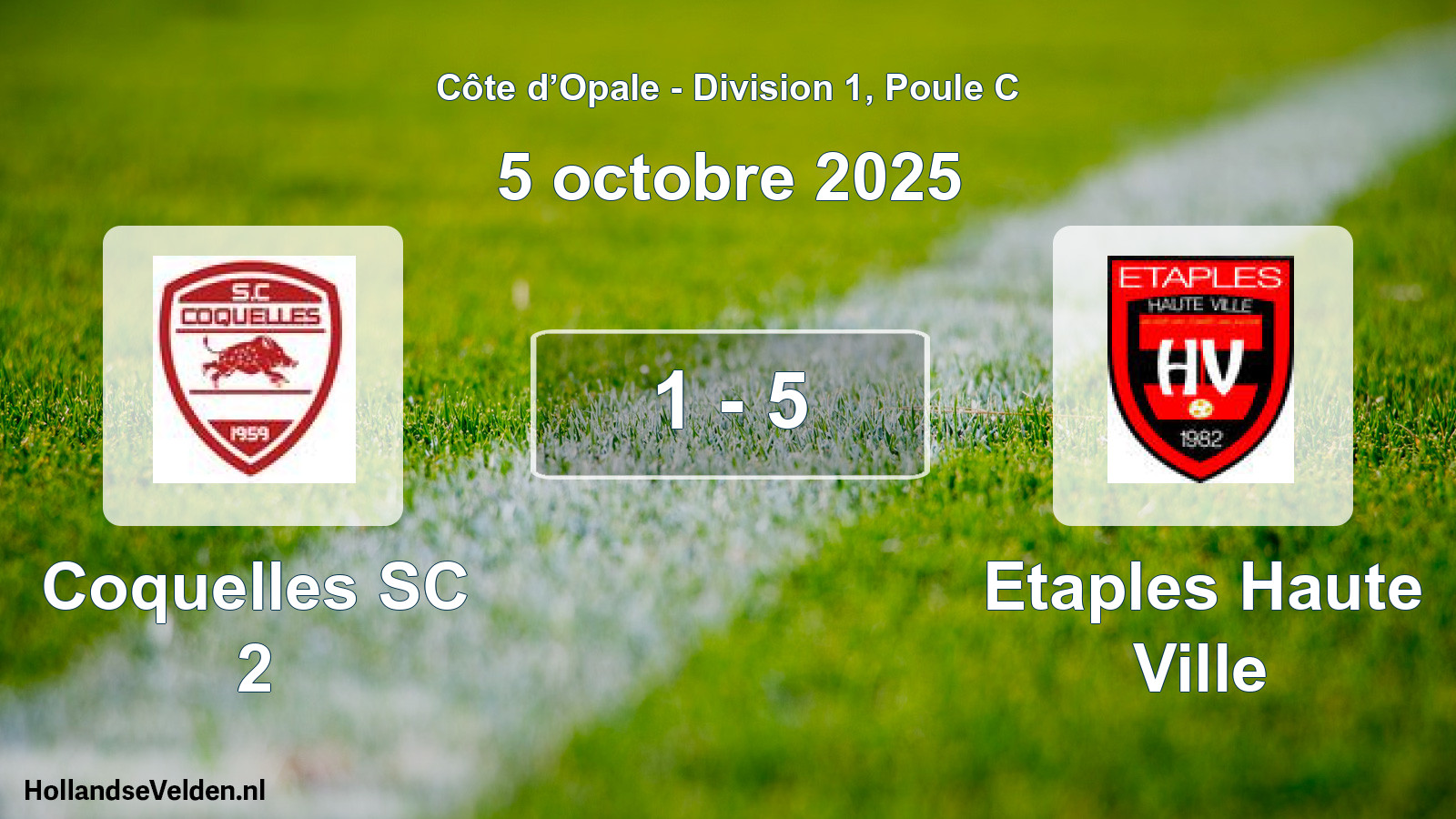 Total number of matches played: Coquelles SC 2 - Etaples Haute Ville 1 - 5 (5 October 2025)