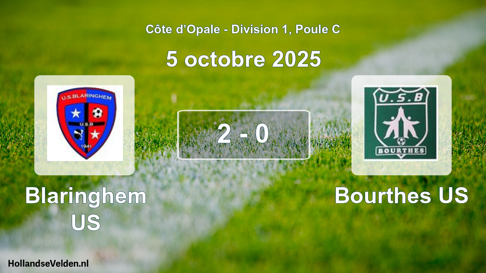 Total number of matches played: Blaringhem US - Bourthes US 2 - 0 (5 October 2025)