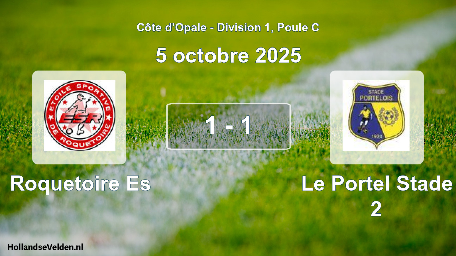 Gespeelde wedstrijd: Roquetoire Es - Le Portel Stade 2 1 - 1 (5 oktober 2025)