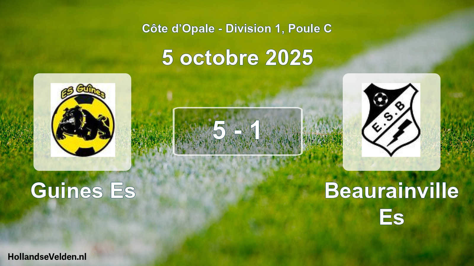 Match joué: Guines Es - Beaurainville Es 5 - 1 (5 octobre 2025)