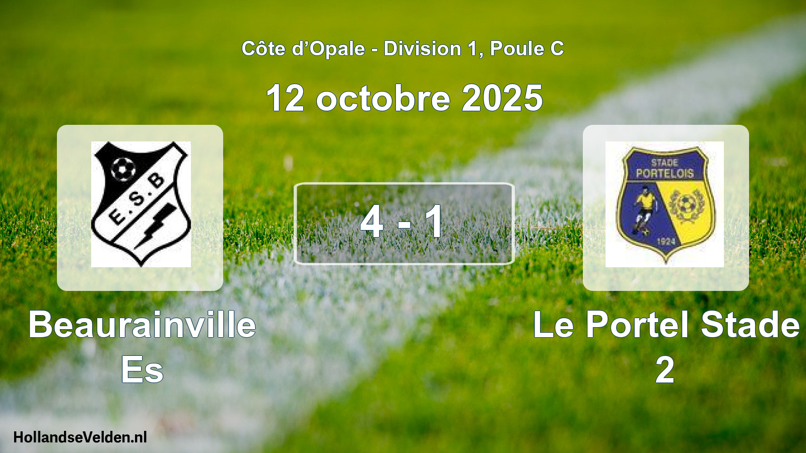 Total number of matches played: Beaurainville Es - Le Portel Stade 2 4 - 1 (12 October 2025)