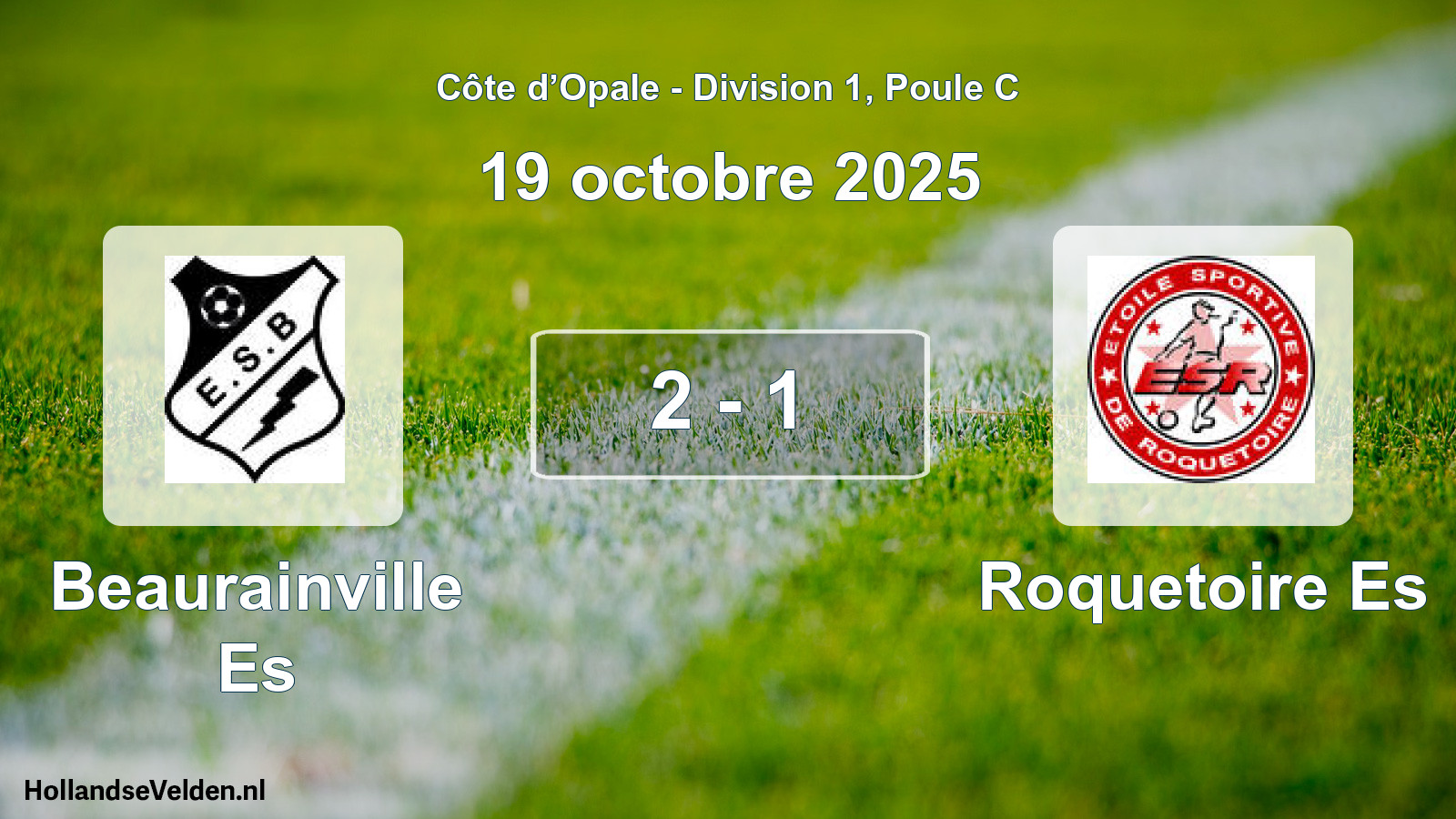 Match joué: Beaurainville Es - Roquetoire Es 2 - 1 (19 octobre 2025)