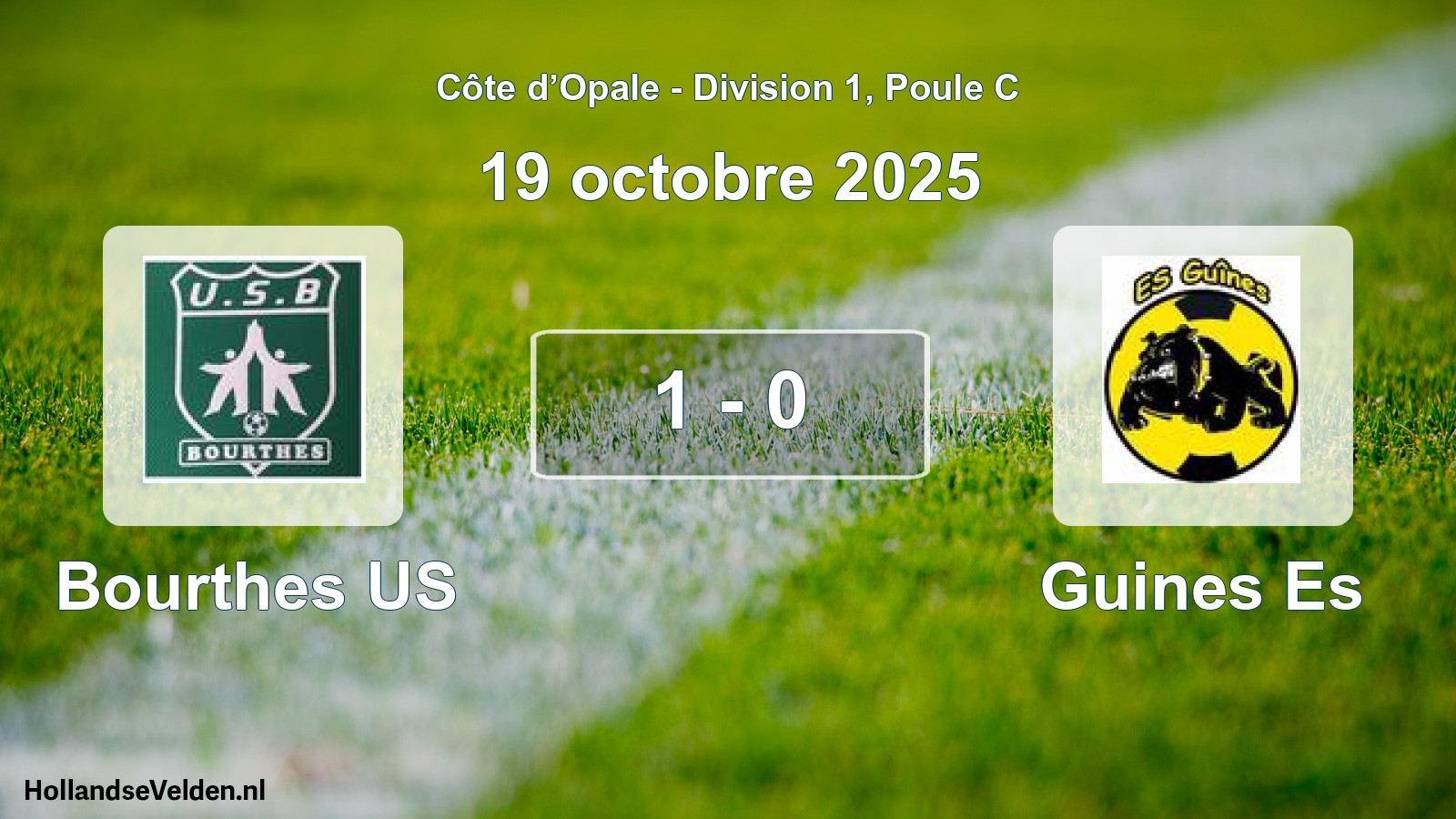 Total number of matches played: Bourthes US - Guines Es 1 - 0 (19 October 2025)