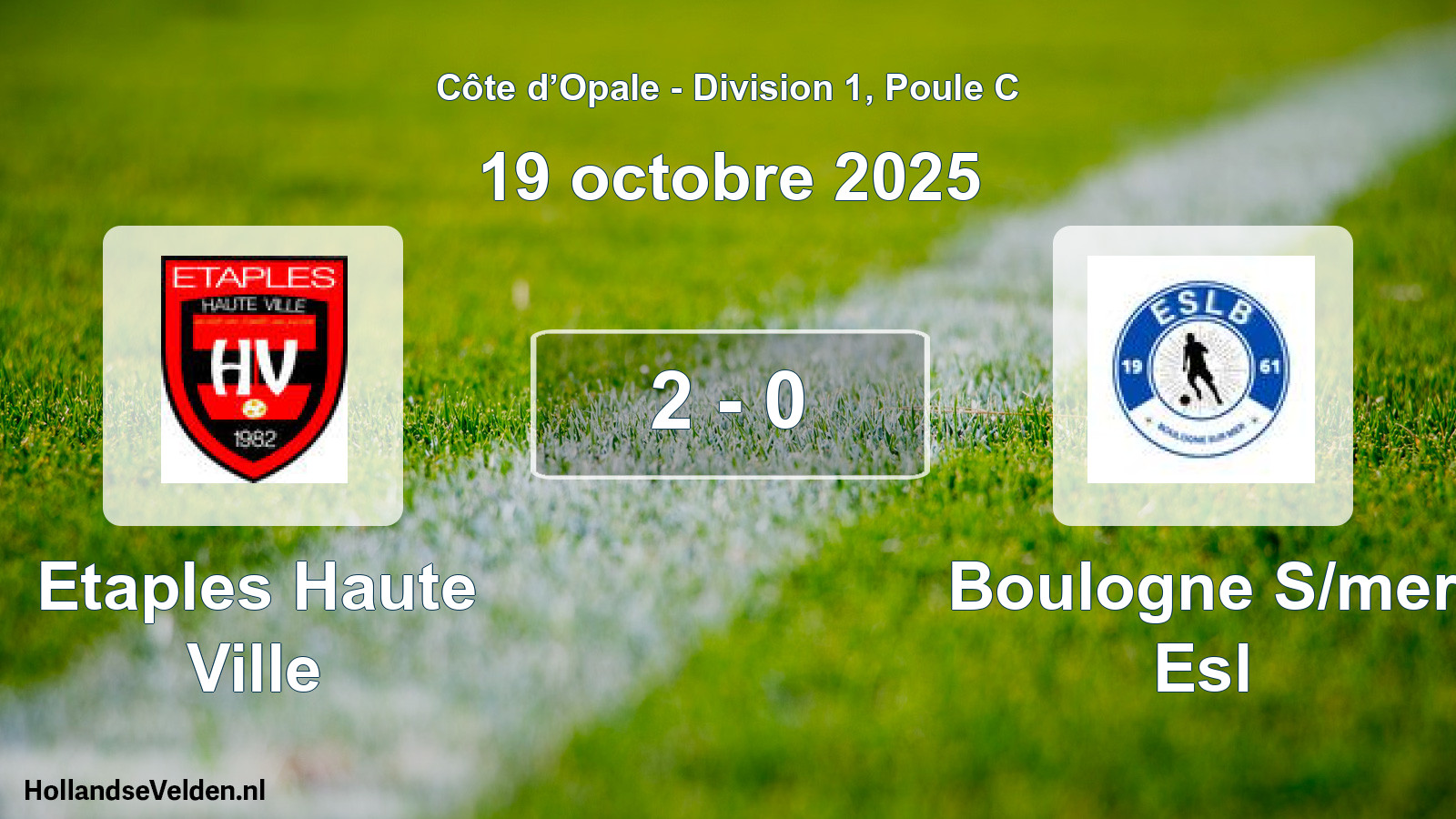 Gespeelde wedstrijd: Etaples Haute Ville - Boulogne S/mer Esl 2 - 0 (19 oktober 2025)