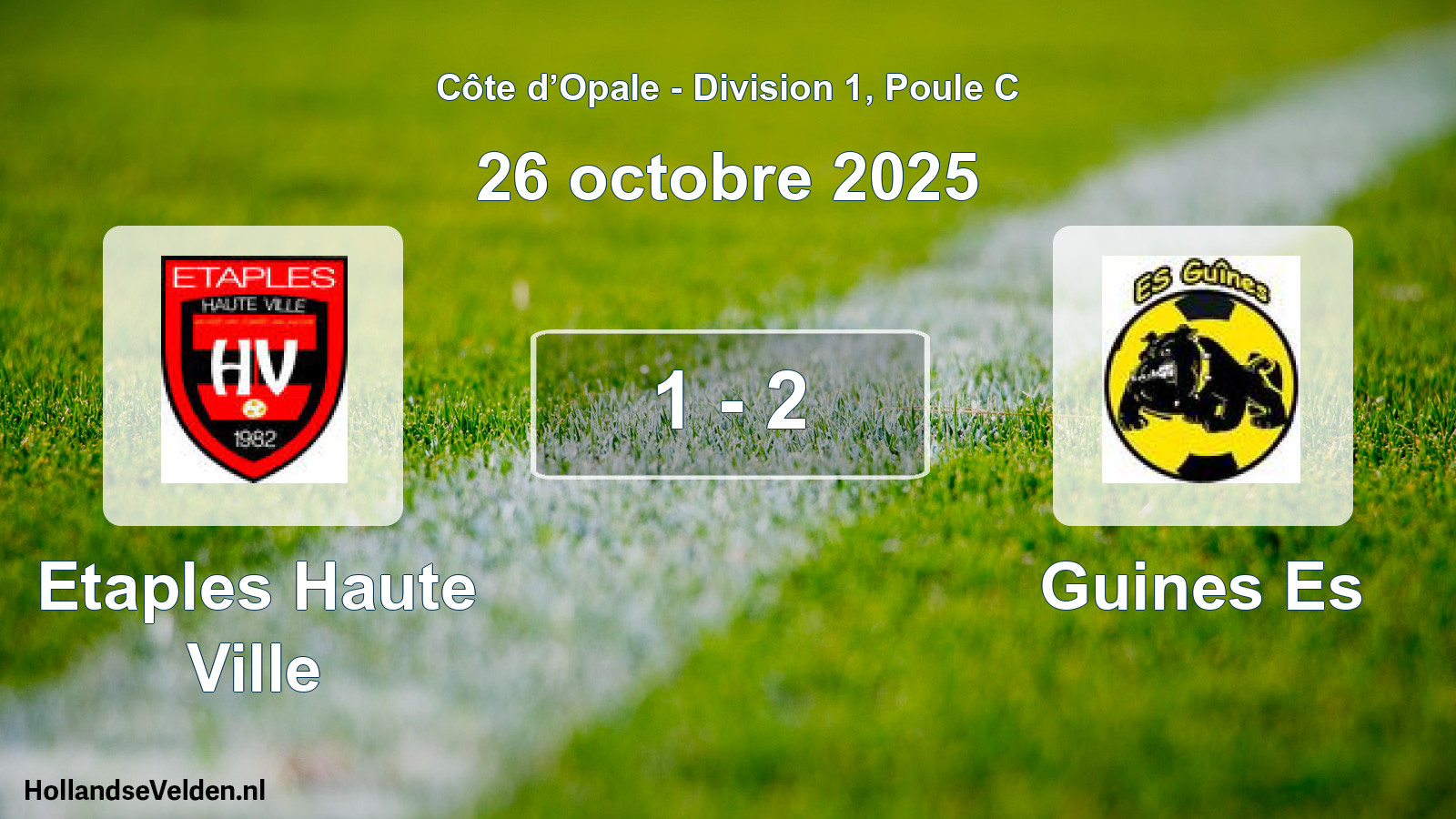 Match joué: Etaples Haute Ville - Guines Es 1 - 2 (26 octobre 2025)