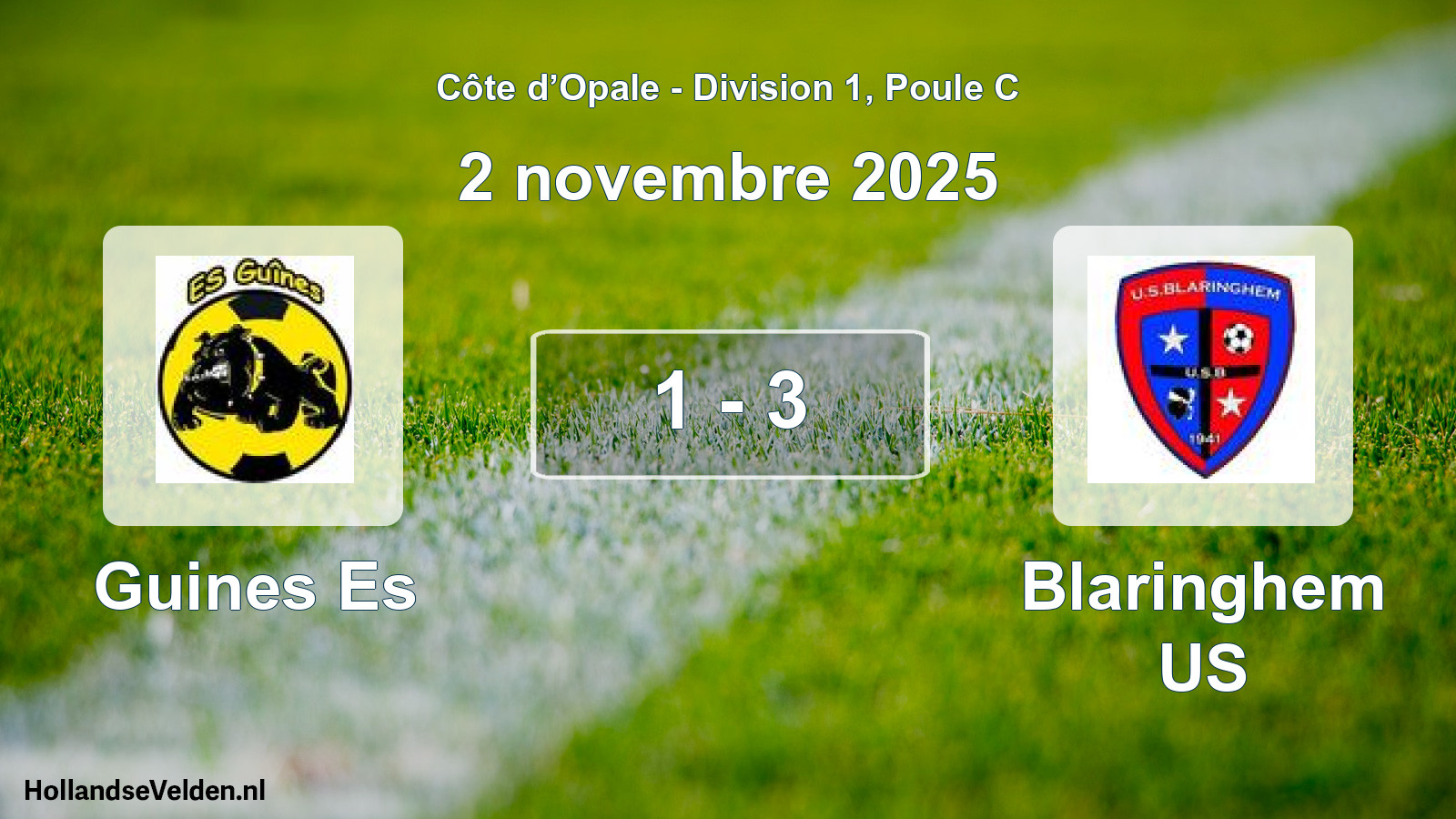 Match joué: Guines Es - Blaringhem US 1 - 3 (2 novembre 2025)