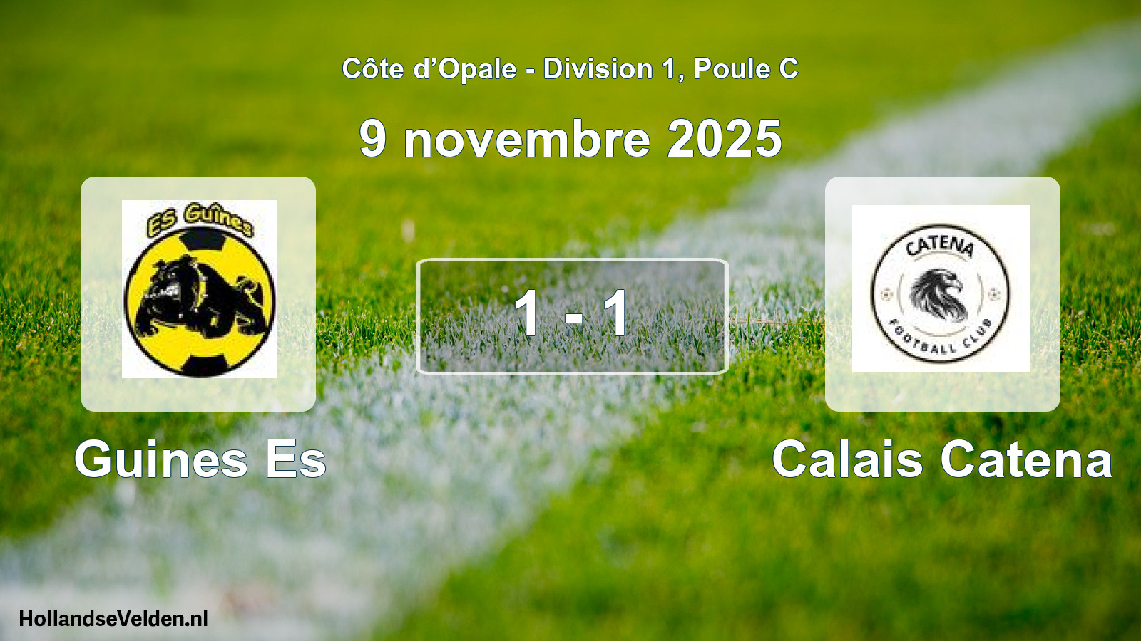 Match joué: Guines Es - Calais Catena 1 - 1 (9 novembre 2025)