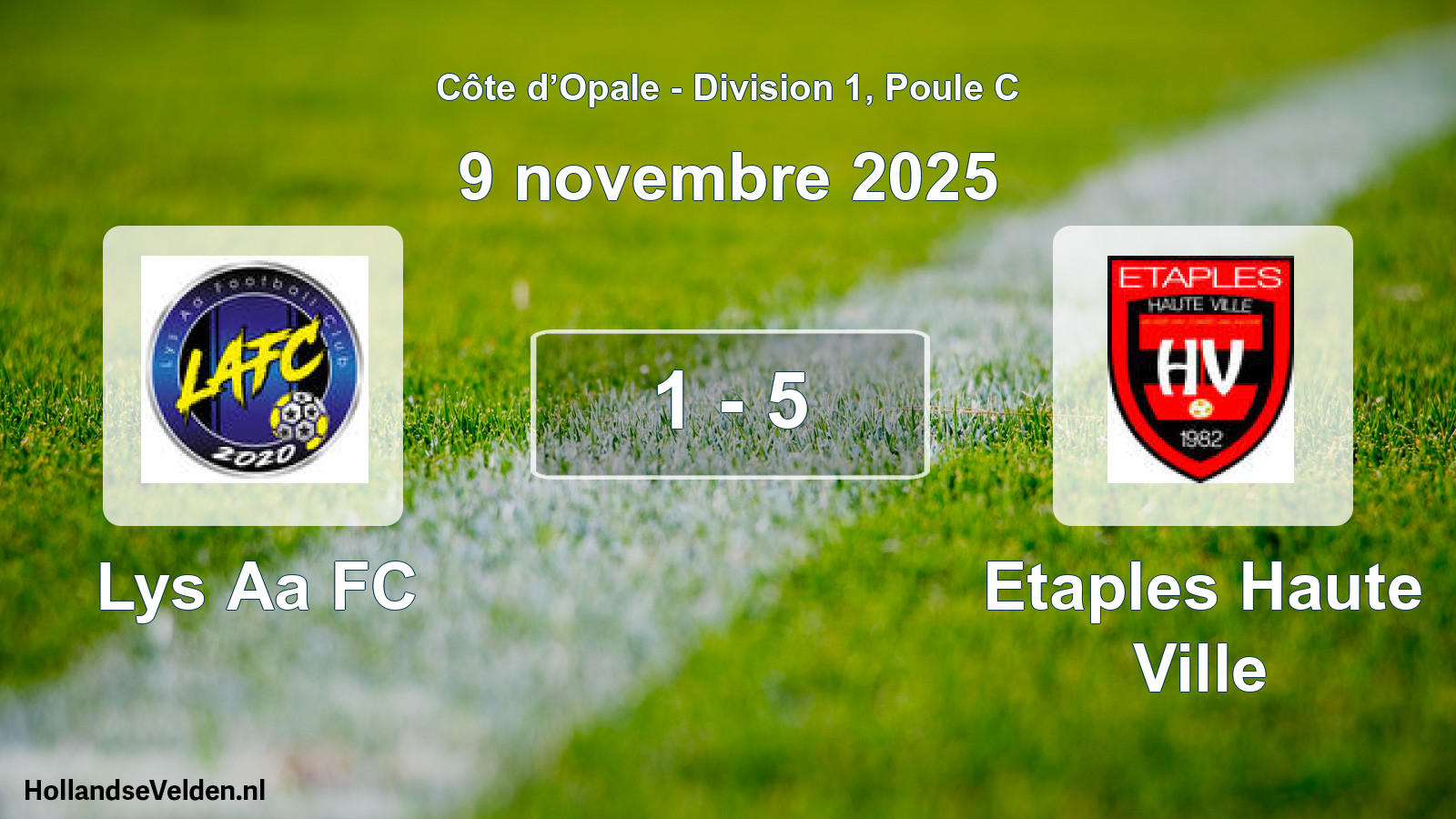 Match joué: Lys Aa FC - Etaples Haute Ville 1 - 5 (9 novembre 2025)
