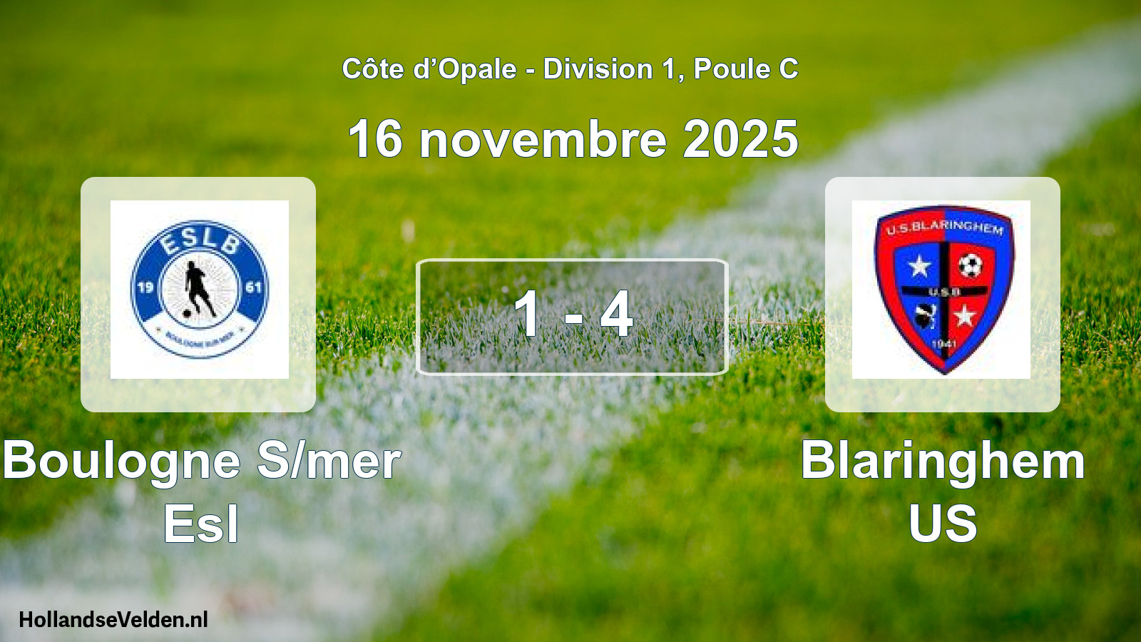 Total number of matches played: Boulogne S/mer Esl - Blaringhem US 1 - 4 (16 November 2025)