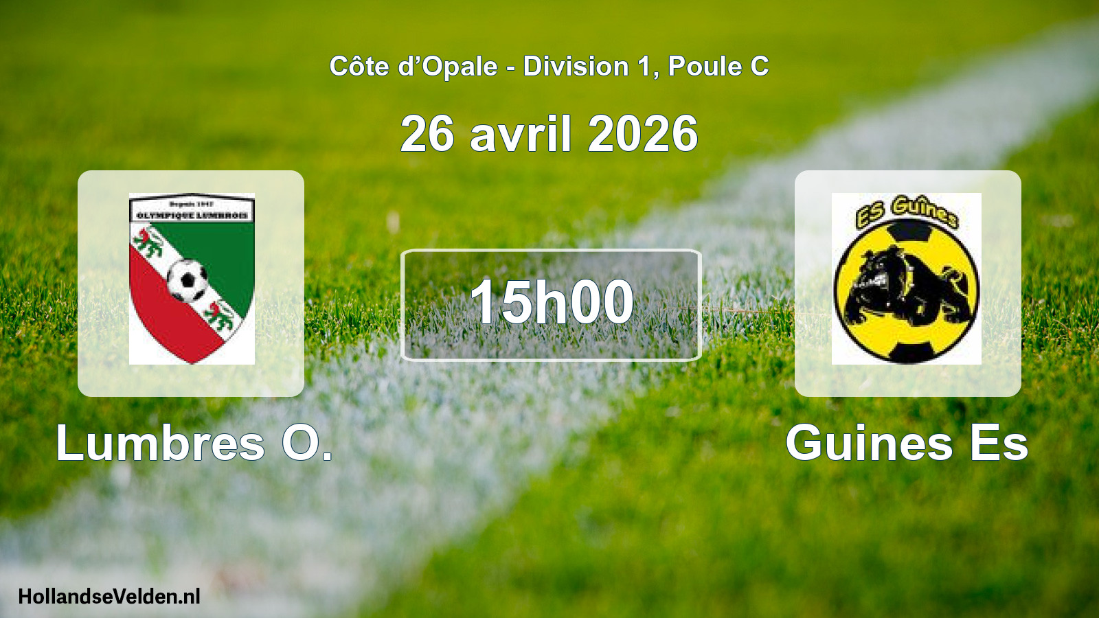 Match programmé: Lumbres O. - Guines Es (26 avril 2026)