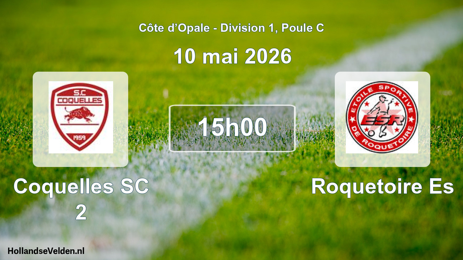 Match programmé: Coquelles SC 2 - Roquetoire Es (10 mai 2026)