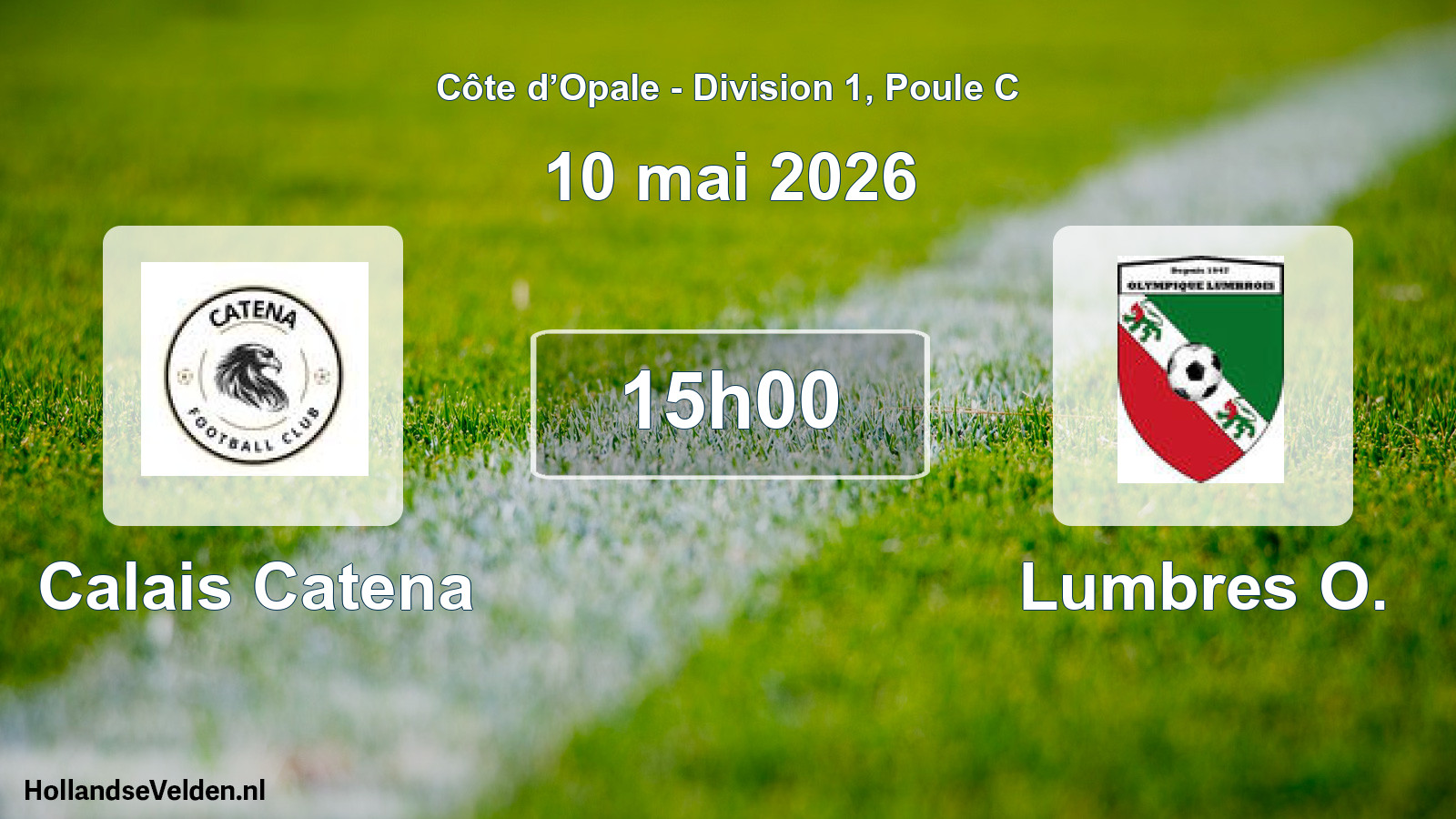 Match programmé: Calais Catena - Lumbres O. (10 mai 2026)