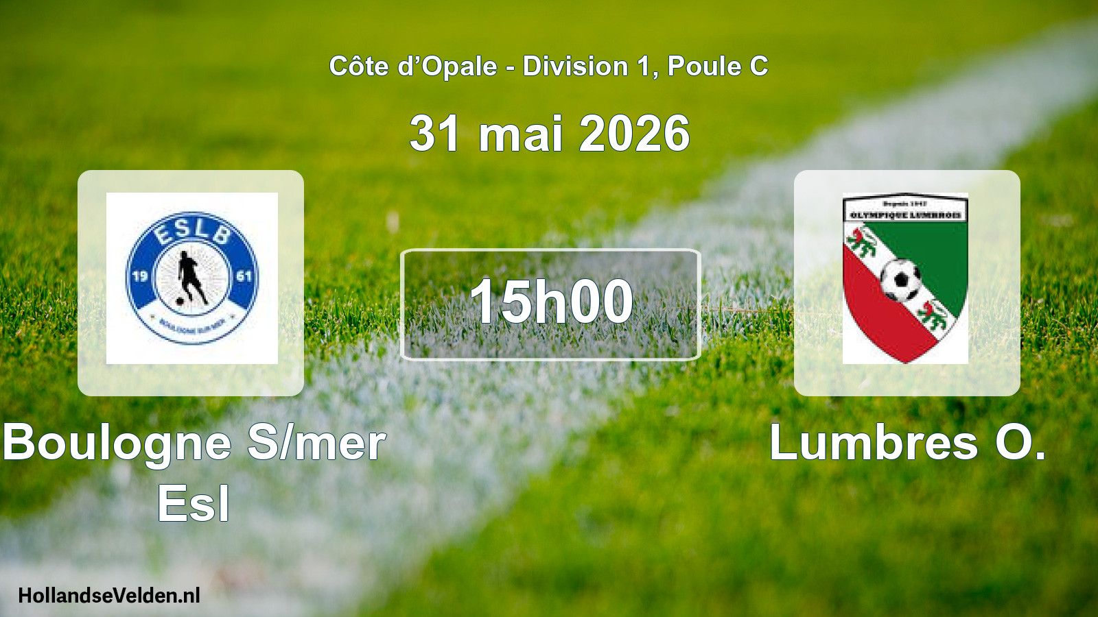 Scheduled Match: Boulogne S/mer Esl - Lumbres O. (31 May 2026)