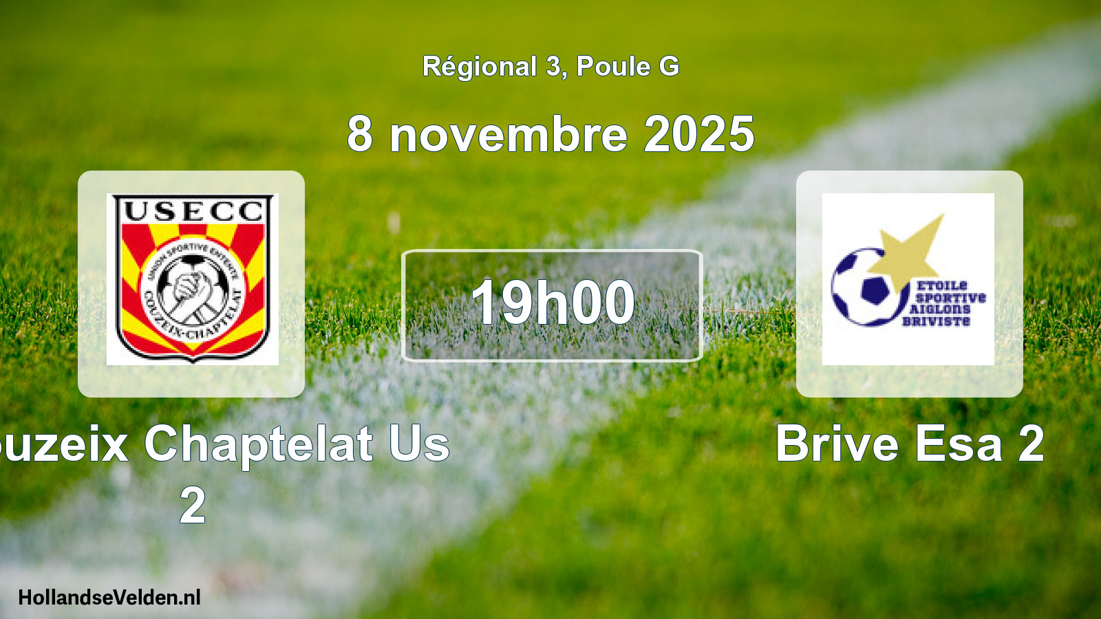 Geplande wedstrijd: Couzeix Chaptelat Us 2 - Brive Esa 2 (8 novembre 2025)