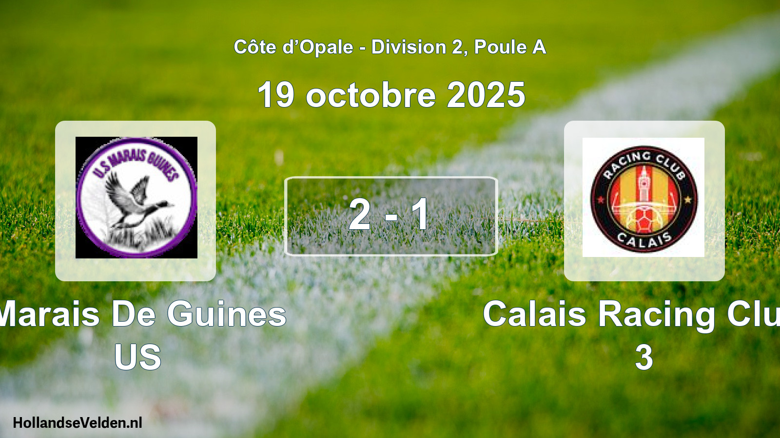 Gespeelde wedstrijd: Marais De Guines US - Calais Racing Club 3 2 - 1 (19 oktober 2025)