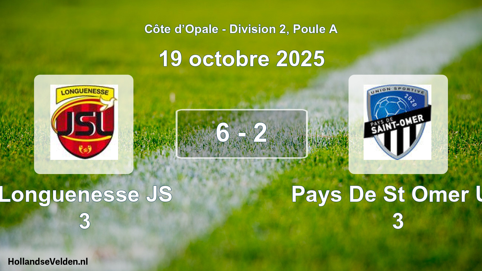 Total number of matches played: Longuenesse JS 3 - Pays De St Omer US 3 6 - 2 (19 October 2025)