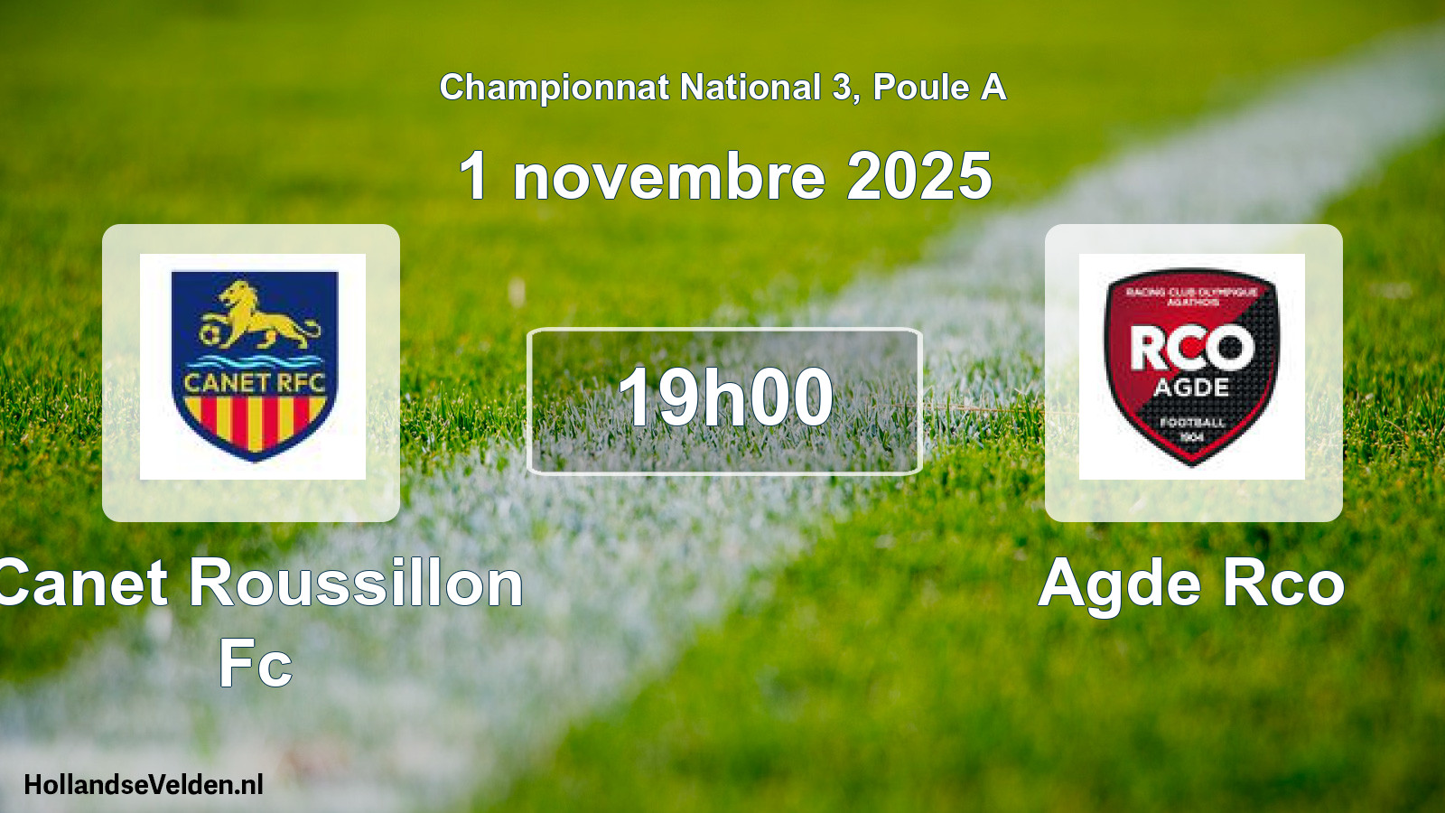 Geplande wedstrijd: Canet Roussillon Fc - Agde Rco (1 novembre 2025)