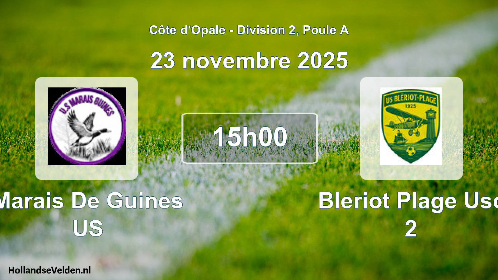 Match programmé: Marais De Guines US - Bleriot Plage Usc 2 (23 novembre 2025)