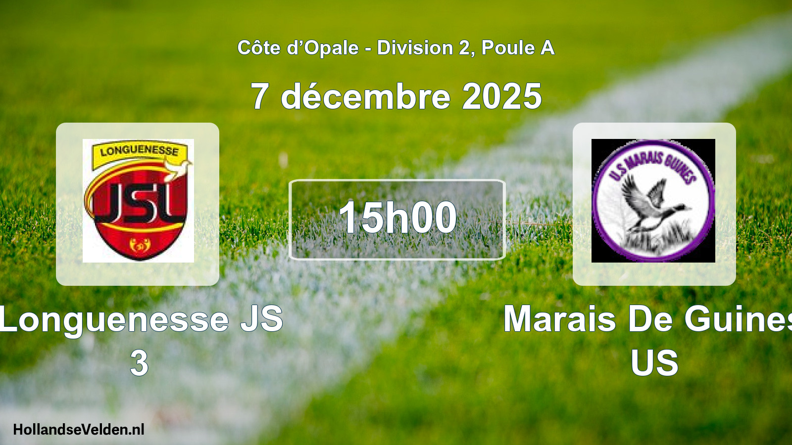 Scheduled Match: Longuenesse JS 3 - Marais De Guines US (7 December 2025)
