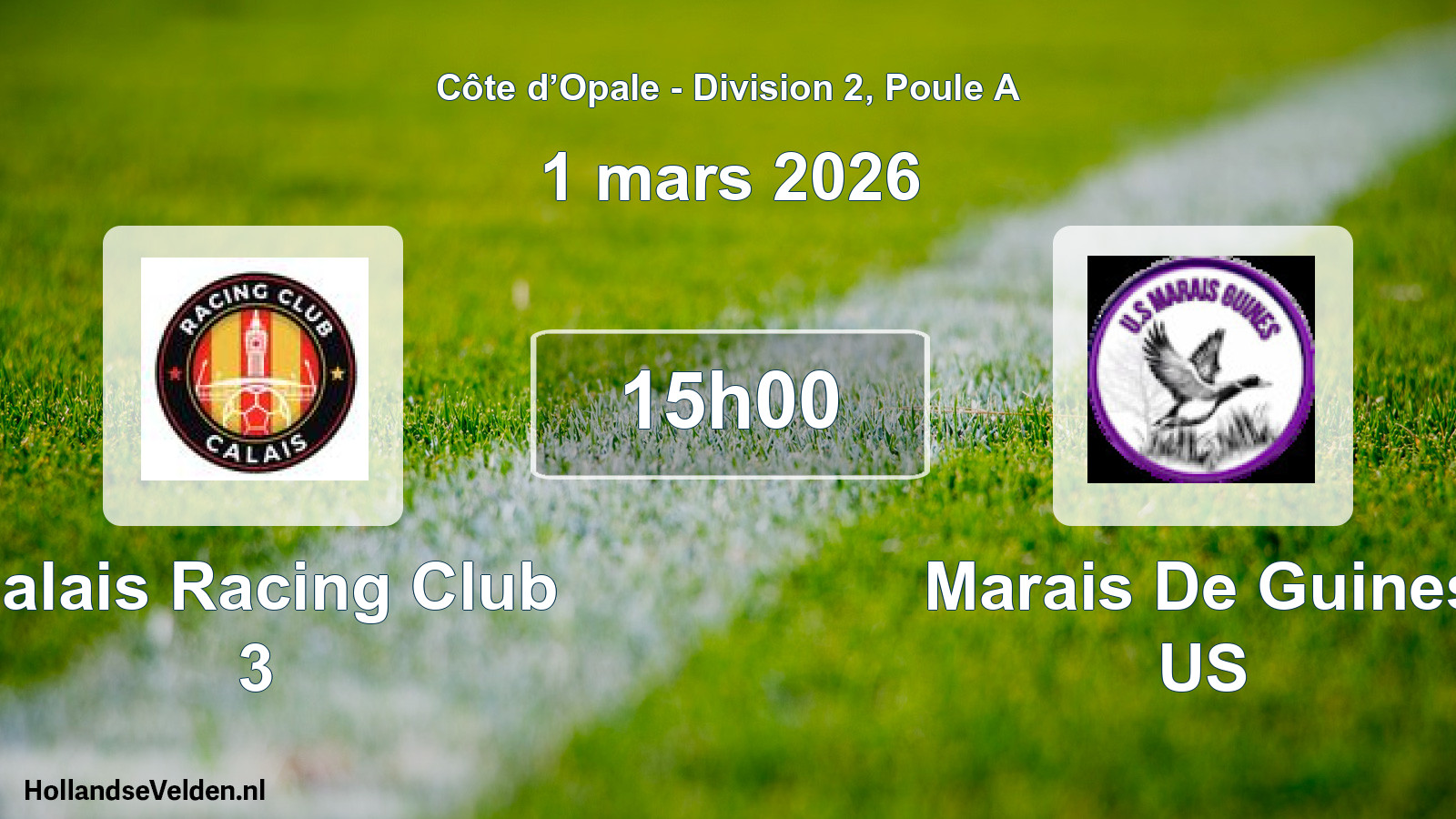 Geplande wedstrijd: Calais Racing Club 3 - Marais De Guines US (1 maart 2026)