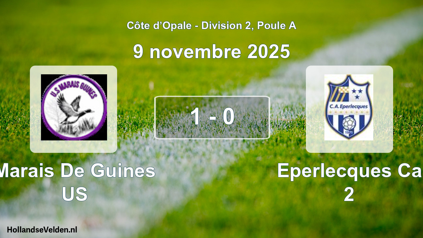Match joué: Marais De Guines US - Eperlecques Ca 2 1 - 0 (9 novembre 2025)