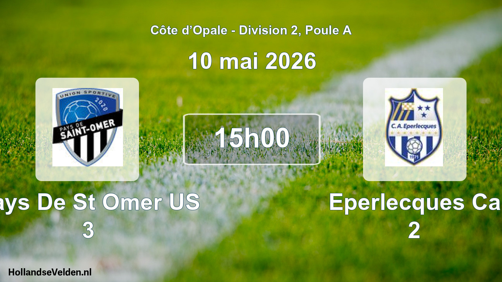 Match programmé: Pays De St Omer US 3 - Eperlecques Ca 2 (10 mai 2026)