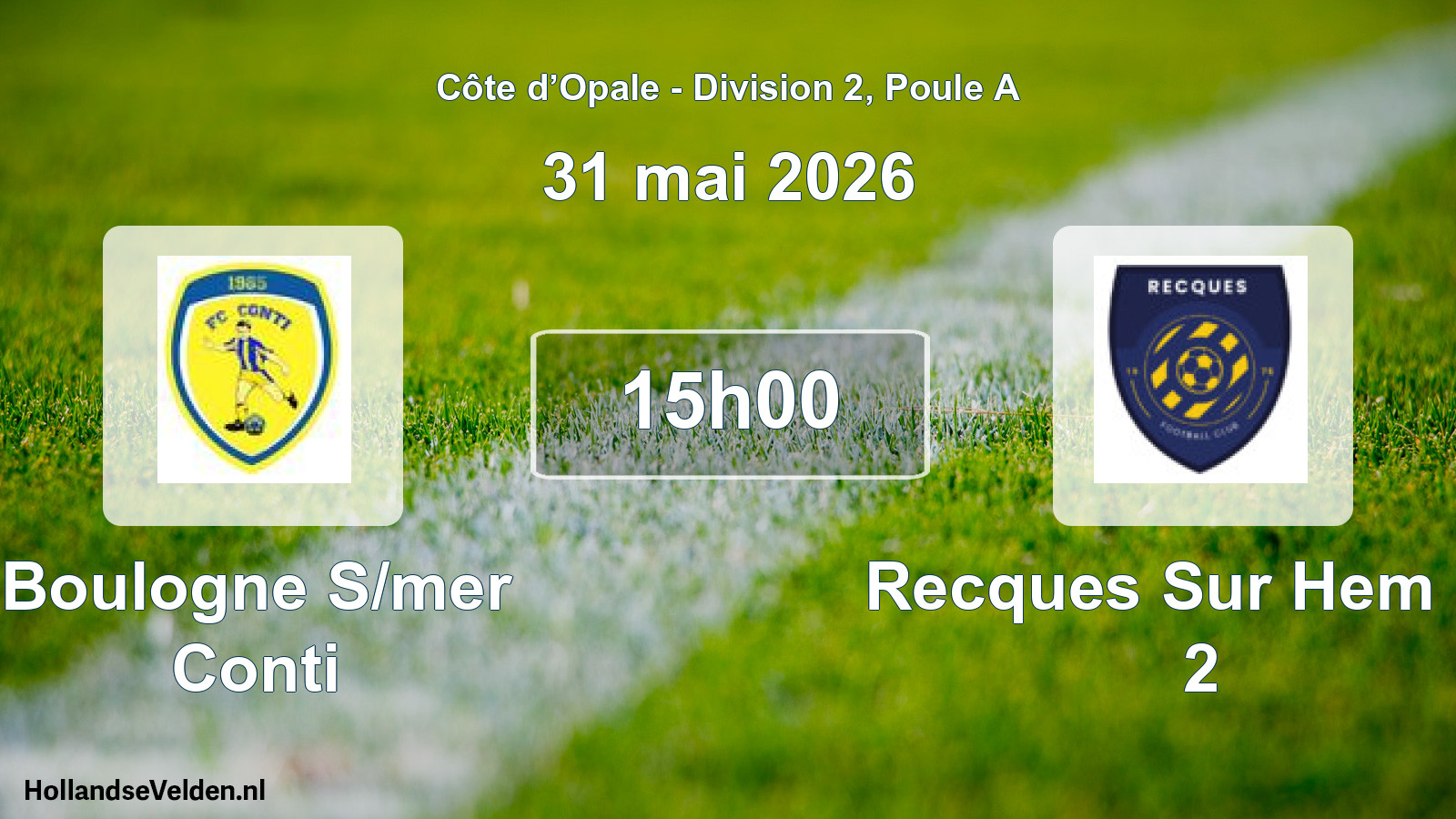 Geplande wedstrijd: Boulogne S/mer Conti - Recques Sur Hem FC 2 (31 mei 2026)