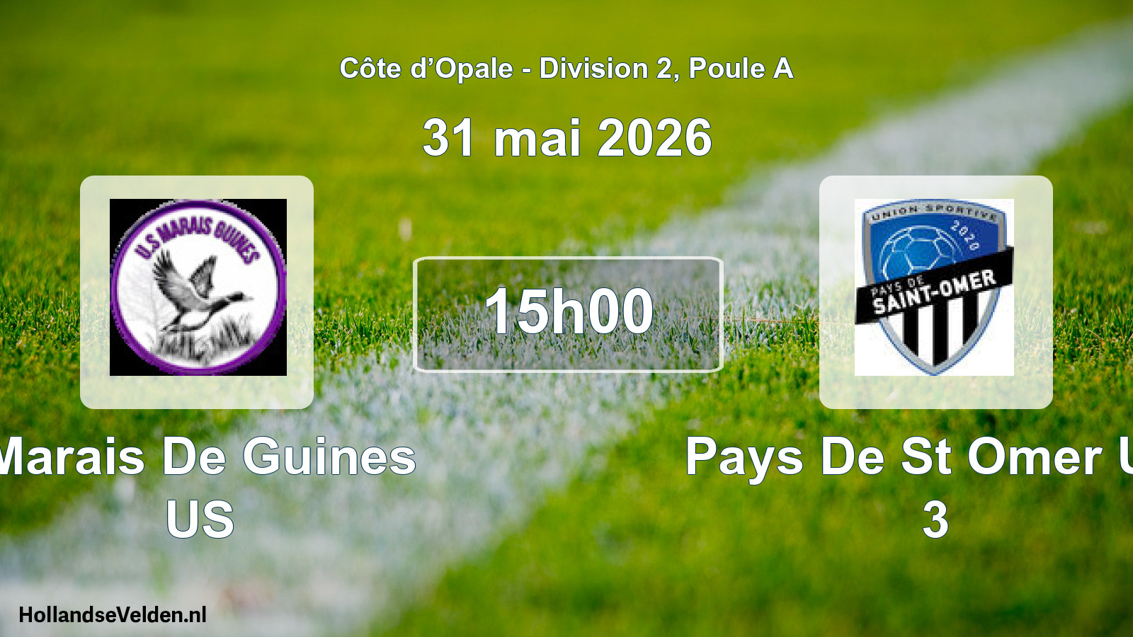 Match programmé: Marais De Guines US - Pays De St Omer US 3 (31 mai 2026)