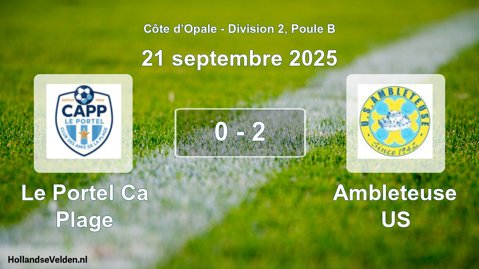 Match joué: Le Portel Ca Plage - Ambleteuse US 0 - 2 (21 septembre 2025)