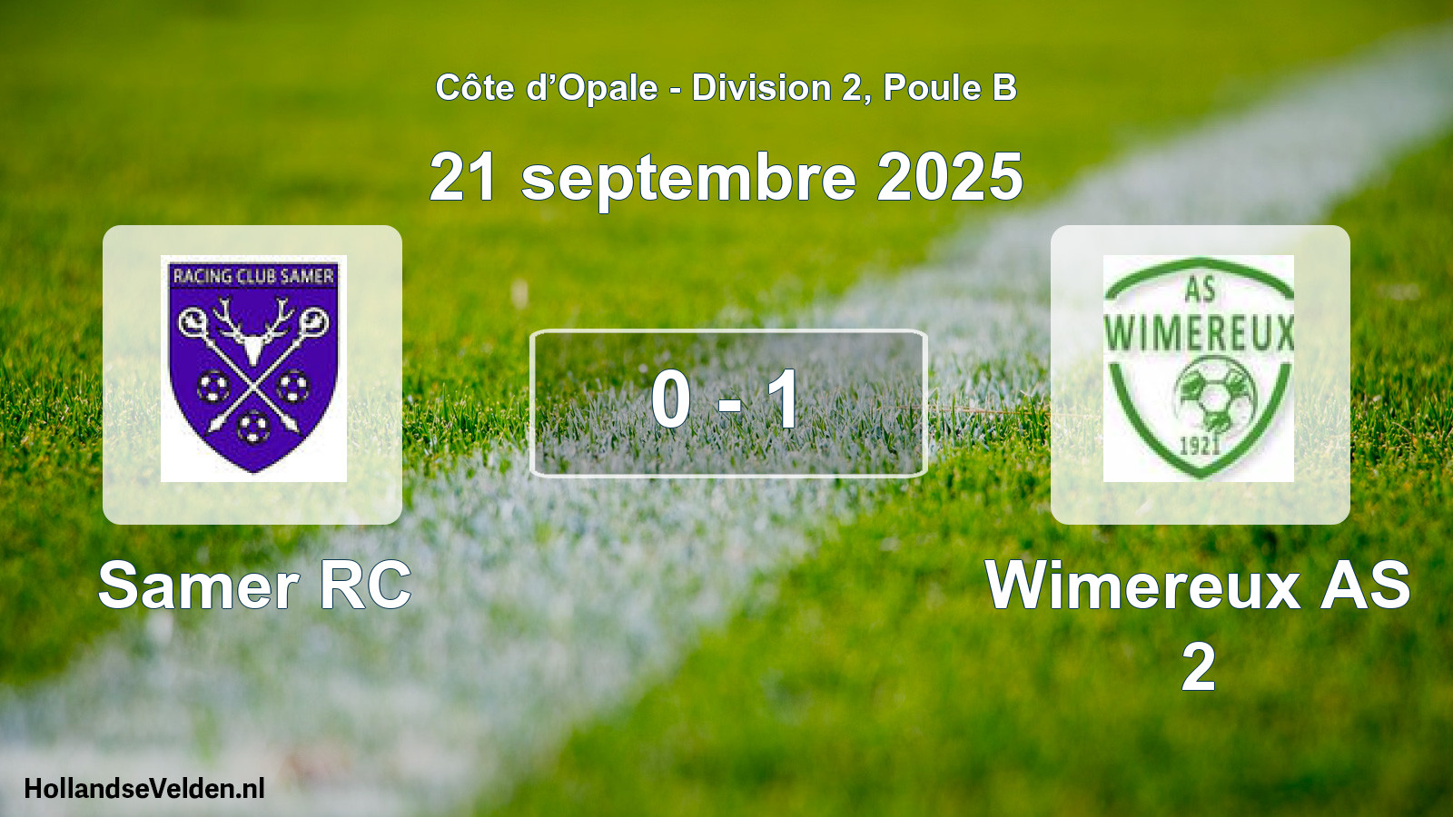 Match joué: Samer RC - Wimereux AS 2 0 - 1 (21 septembre 2025)