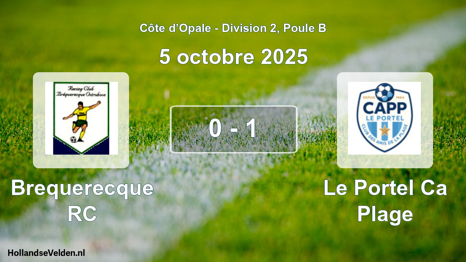 Match joué: Brequerecque RC - Le Portel Ca Plage 0 - 1 (5 octobre 2025)