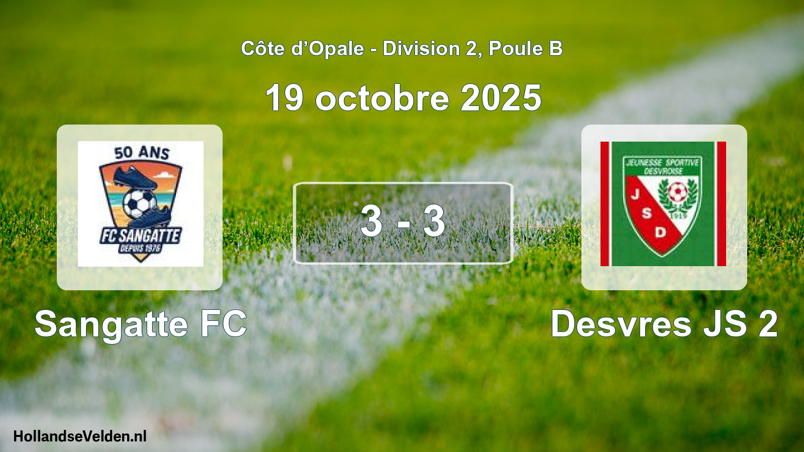 Match joué: Sangatte FC - Desvres JS 2 3 - 3 (19 octobre 2025)