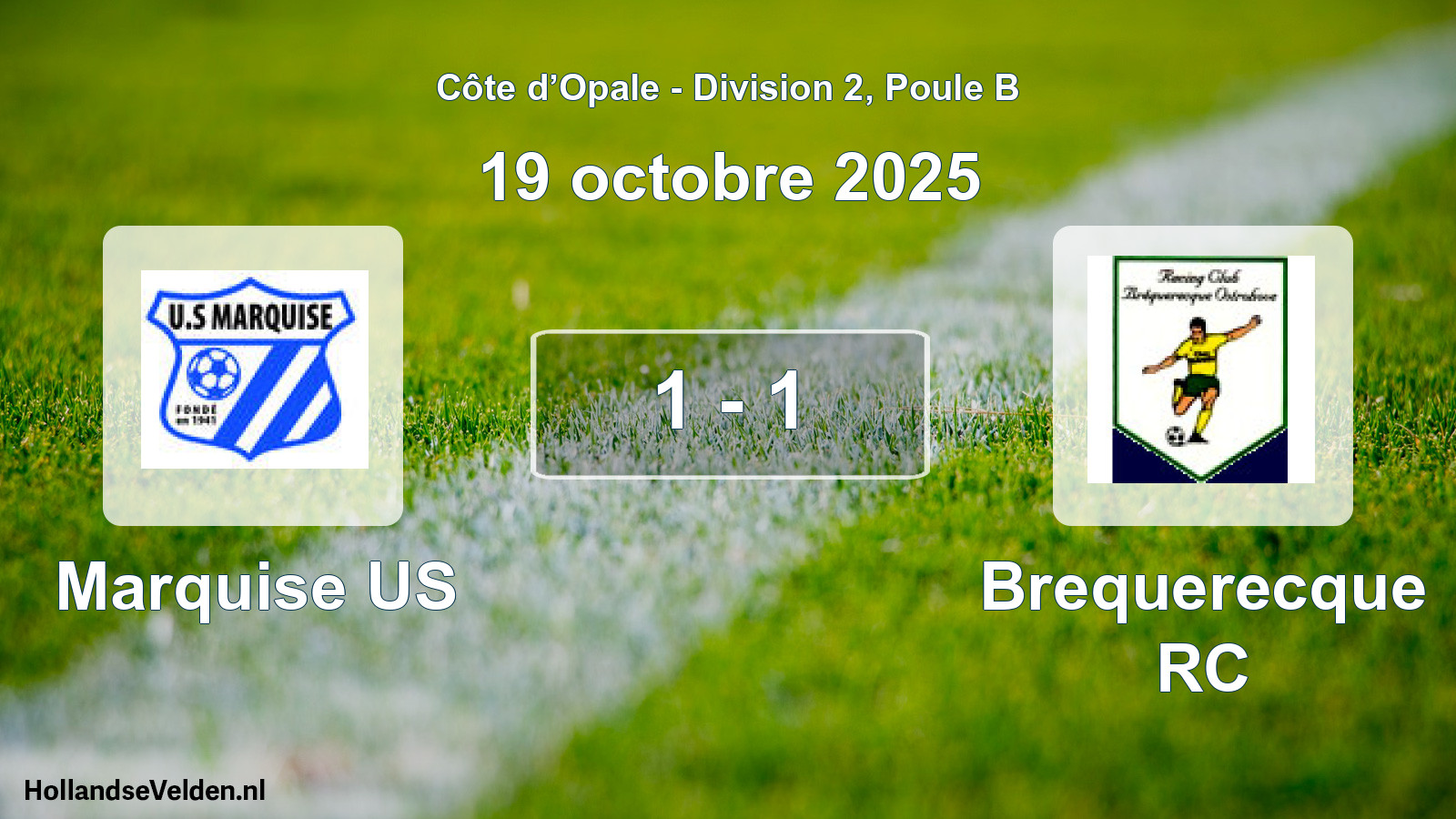 Gespeelde wedstrijd: Marquise US - Brequerecque RC 1 - 1 (19 oktober 2025)