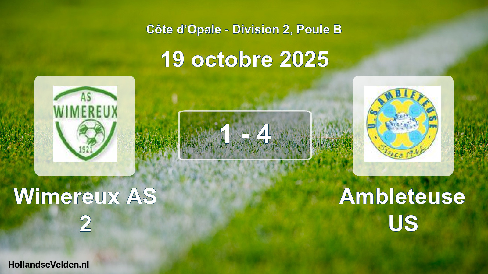 Gespeelde wedstrijd: Wimereux AS 2 - Ambleteuse US 1 - 4 (19 oktober 2025)