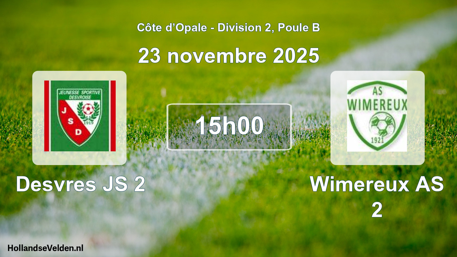Match programmé: Desvres JS 2 - Wimereux AS 2 (23 novembre 2025)