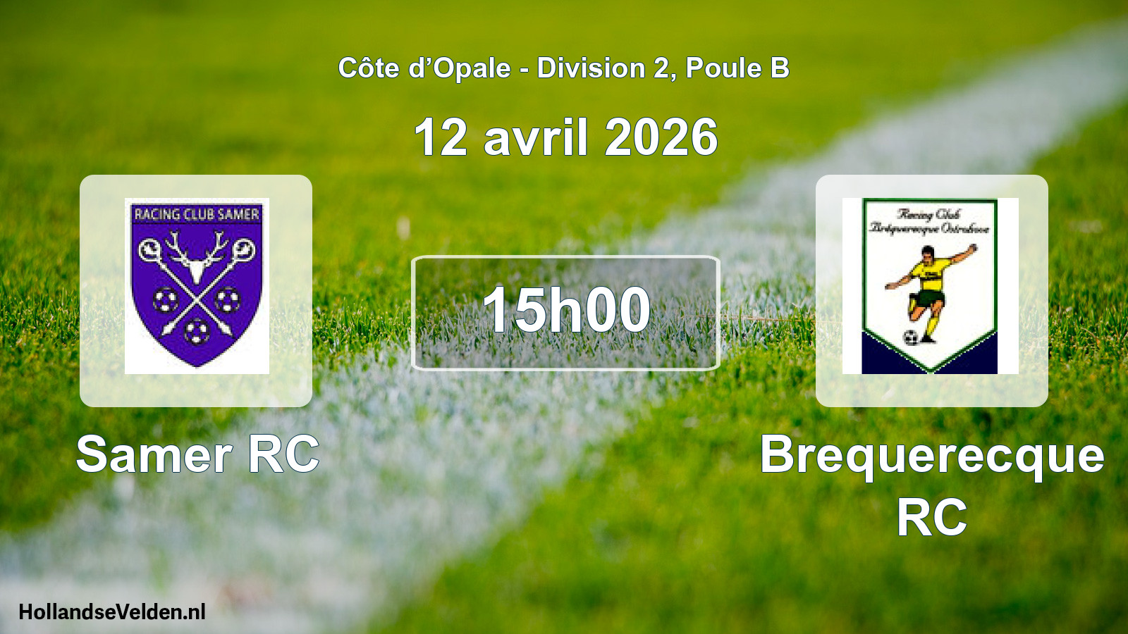 Match programmé: Samer RC - Brequerecque RC (12 avril 2026)