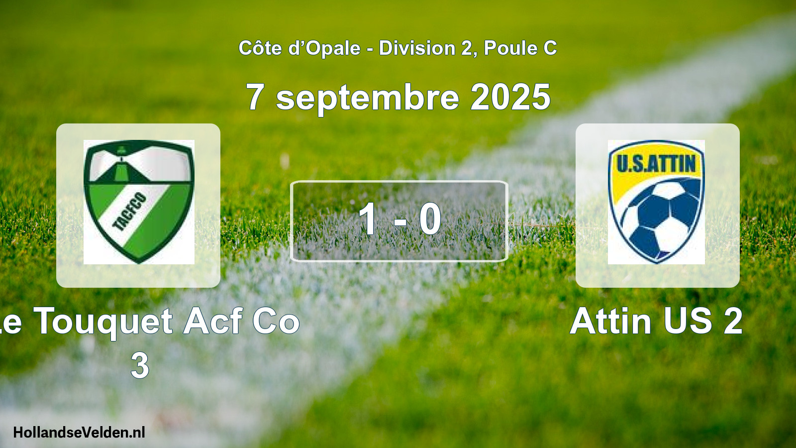 Match joué: Le Touquet Acf Co 3 - Attin US 2 1 - 0 (7 septembre 2025)