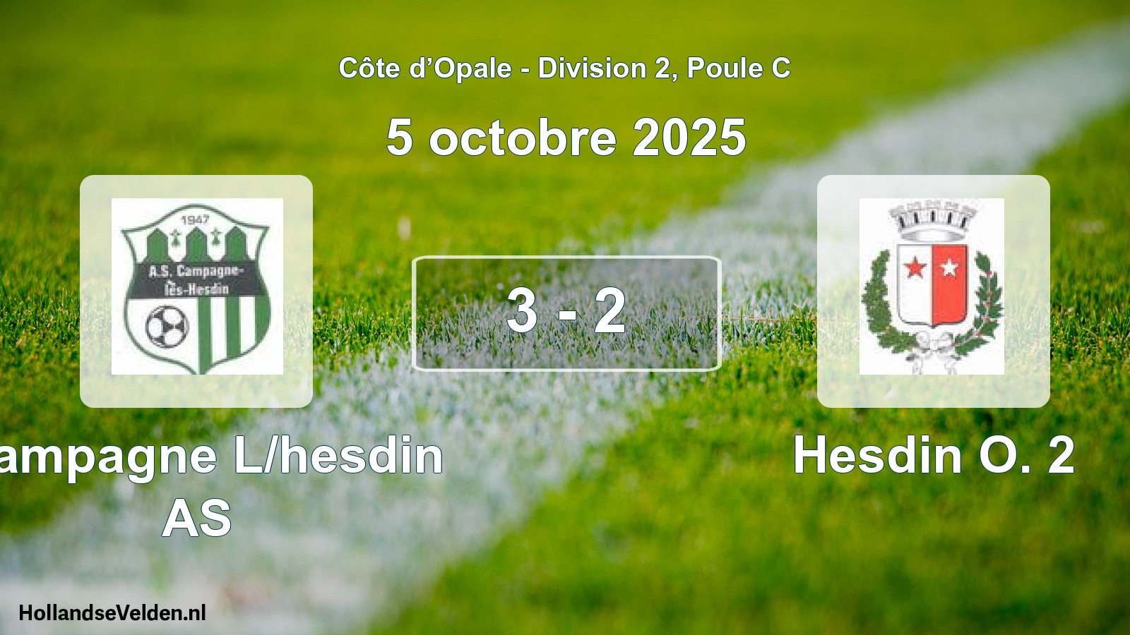 Match joué: Campagne L/hesdin AS - Hesdin O. 2 3 - 2 (5 octobre 2025)