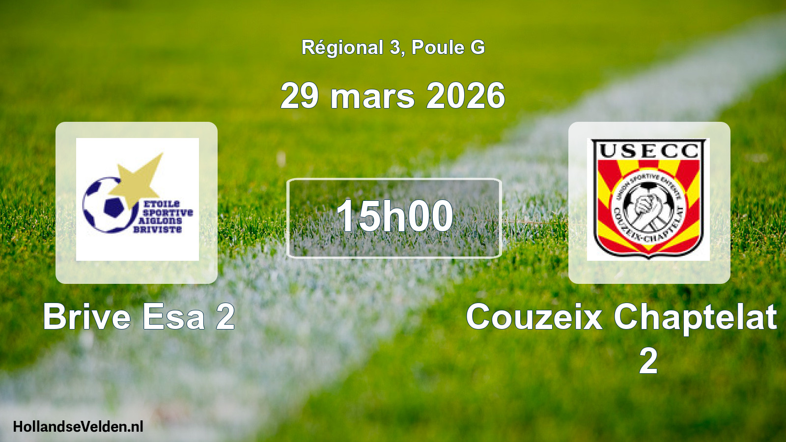 Geplande wedstrijd: Brive Esa 2 - Couzeix Chaptelat Us 2 (29 mars 2026)