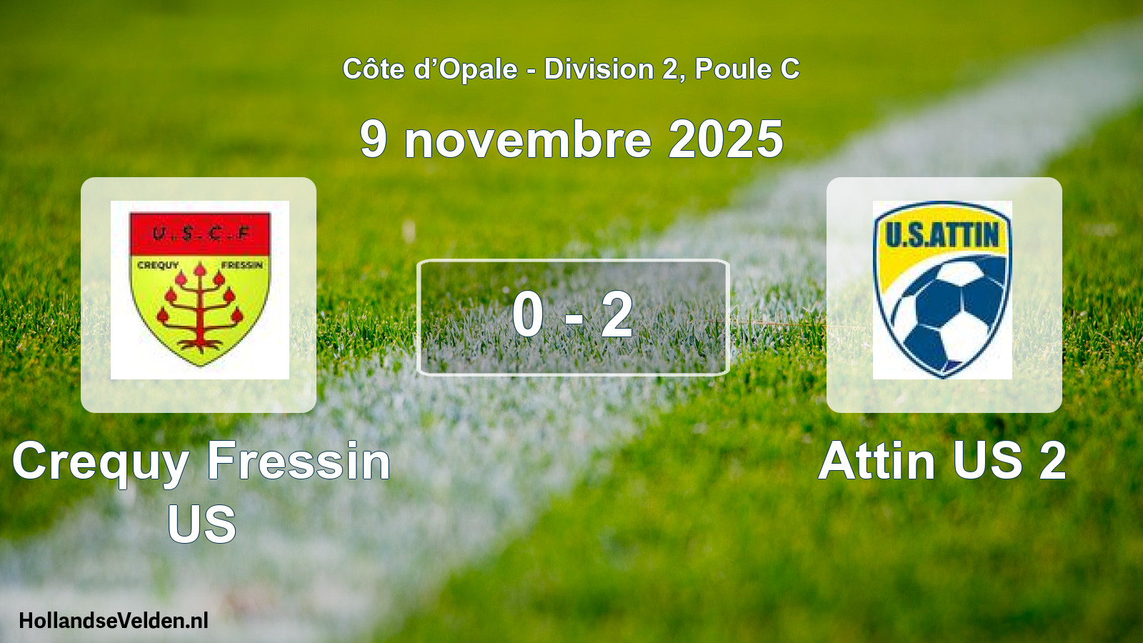 Match joué: Crequy Fressin US - Attin US 2 0 - 2 (9 novembre 2025)