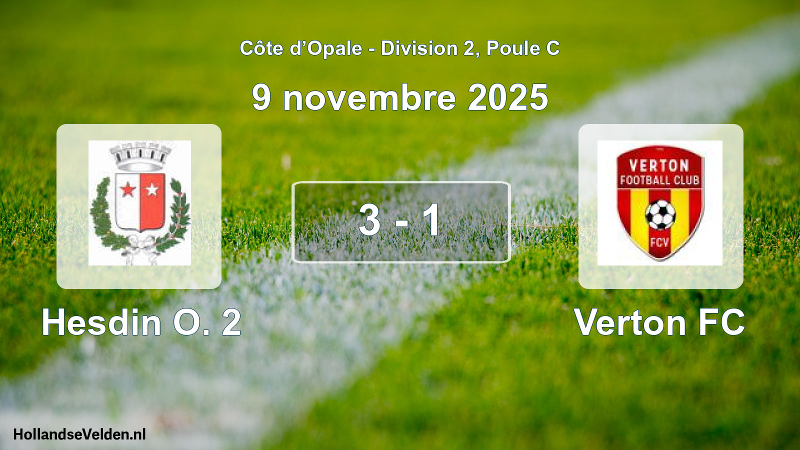 Total number of matches played: Hesdin O. 2 - Verton FC 3 - 1 (9 November 2025)