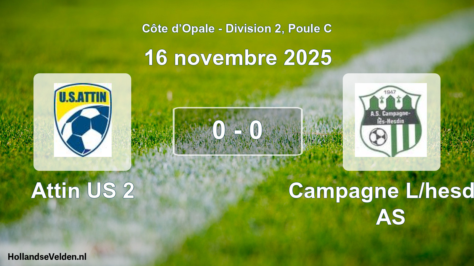 Total number of matches played: Attin US 2 - Campagne L/hesdin AS 0 - 0 (16 November 2025)